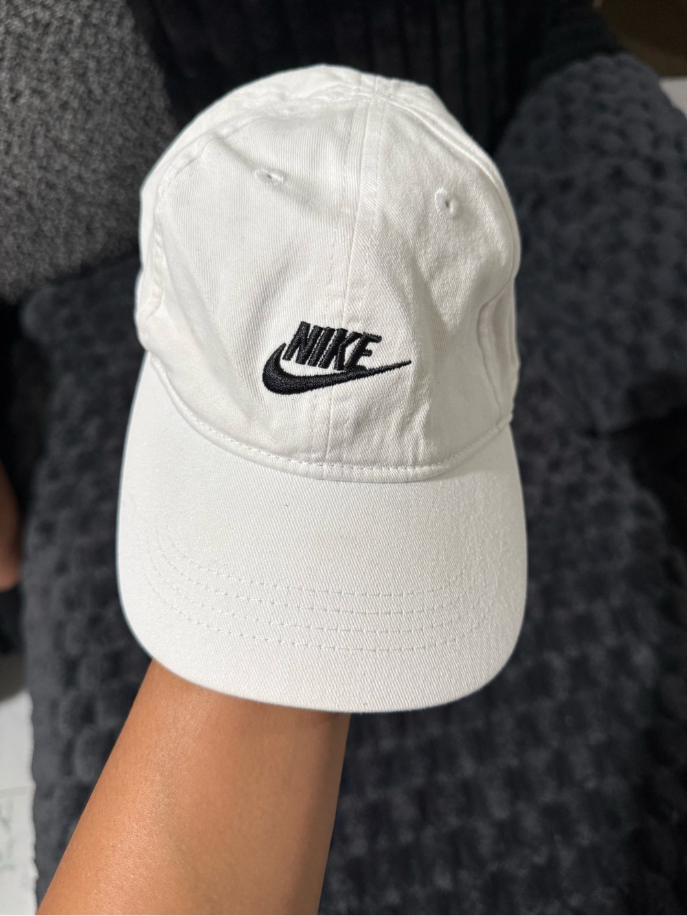 Nike White Cap with Black Embroidered Swoosh